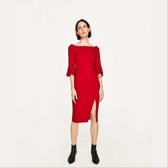 ✨ZARA RED SHIFT DRESS✨ - Picture 1 of 5